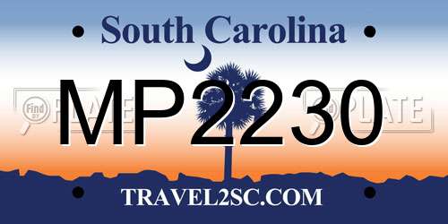 MP2230 South Carolina License Plate