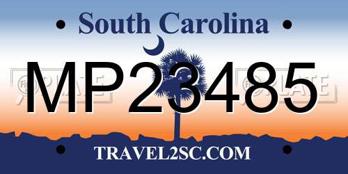 MP23485 South Carolina License Plate
