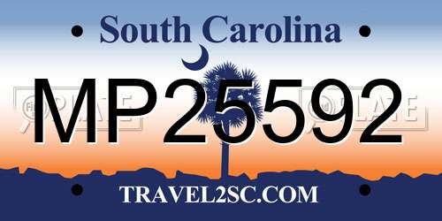 MP25592 South Carolina License Plate