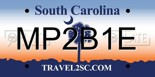 MP2B1E South Carolina License Plate