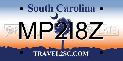 MP2I8Z South Carolina License Plate