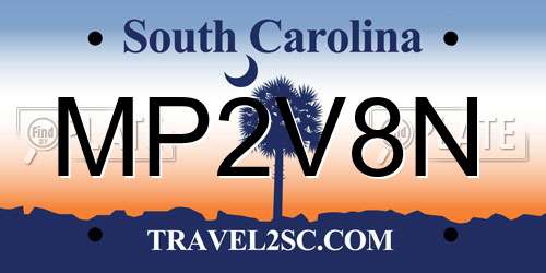 MP2V8N South Carolina License Plate