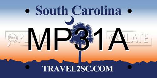 MP31A South Carolina License Plate