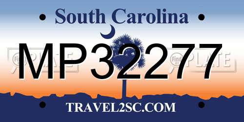 MP32277 South Carolina License Plate