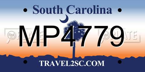 MP4779 South Carolina License Plate