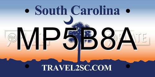 MP5B8A South Carolina License Plate