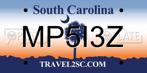MP5I3Z South Carolina License Plate