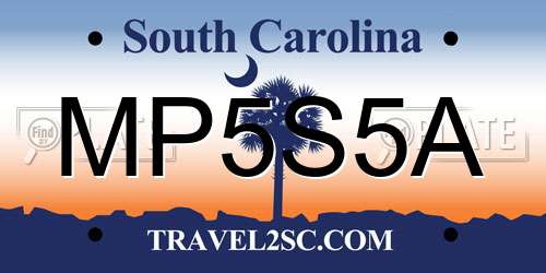 MP5S5A South Carolina License Plate