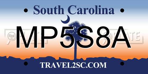 MP5S8A South Carolina License Plate