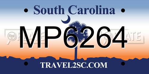 MP6264 South Carolina License Plate