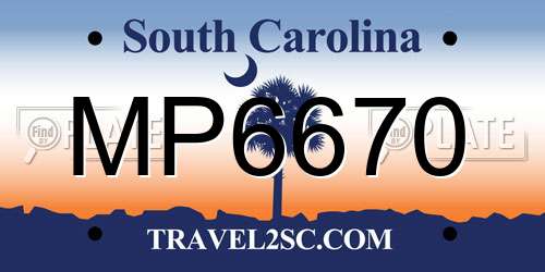 MP6670 South Carolina License Plate