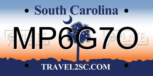 MP6G7O South Carolina License Plate