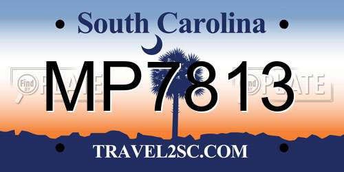 MP7813 South Carolina License Plate