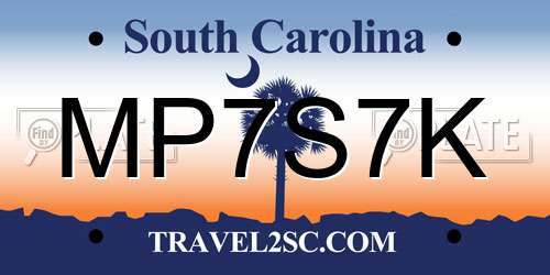 MP7S7K South Carolina License Plate