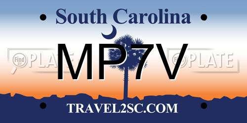 MP7V South Carolina License Plate