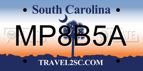 MP8B5A South Carolina License Plate