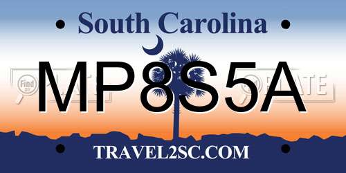 MP8S5A South Carolina License Plate