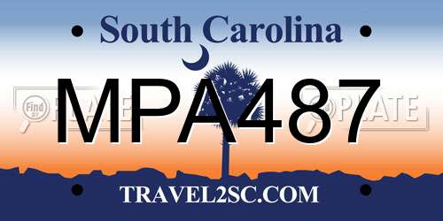 MPA487 South Carolina License Plate