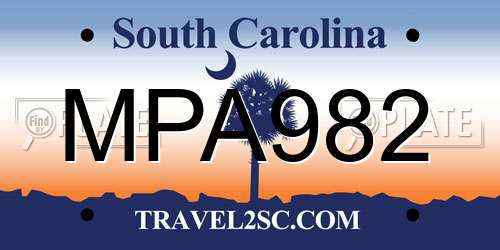MPA982 South Carolina License Plate