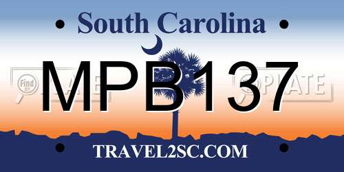 MPB137 South Carolina License Plate