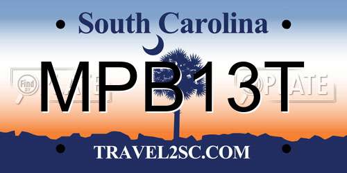 MPB13T South Carolina License Plate