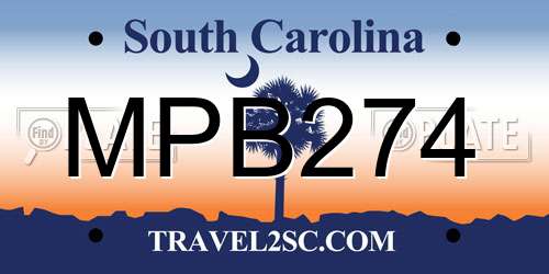 MPB274 South Carolina License Plate