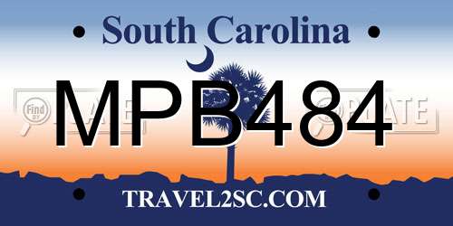 MPB484 South Carolina License Plate