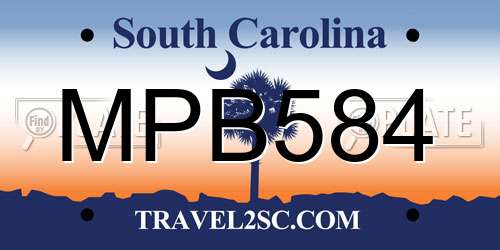 MPB584 South Carolina License Plate