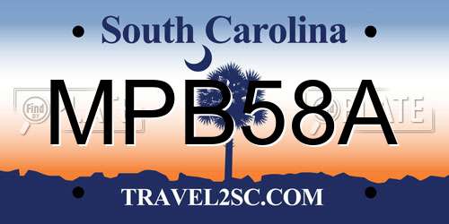 MPB58A South Carolina License Plate