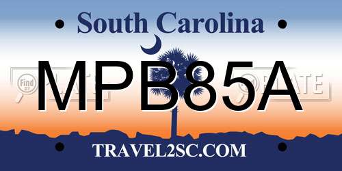 MPB85A South Carolina License Plate