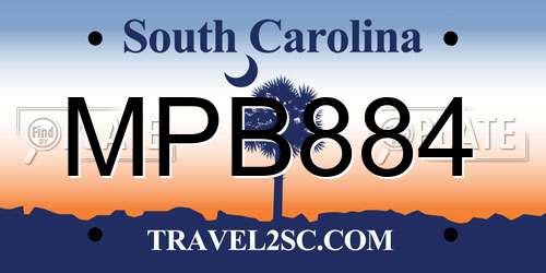MPB884 South Carolina License Plate