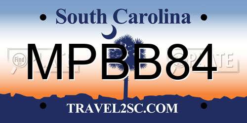 MPBB84 South Carolina License Plate