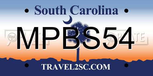 MPBS54 South Carolina License Plate