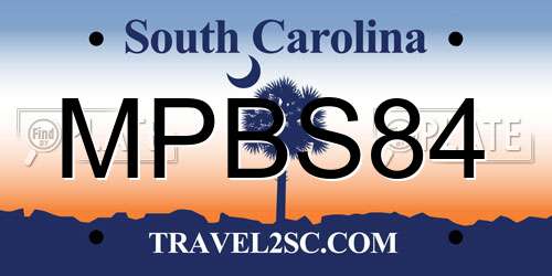 MPBS84 South Carolina License Plate