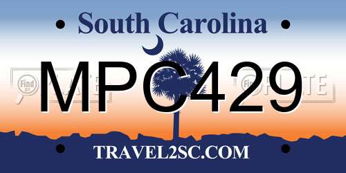 MPC429 South Carolina License Plate