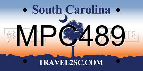 MPC489 South Carolina License Plate
