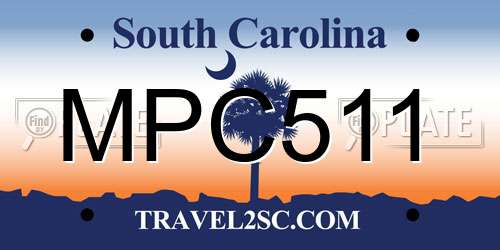 MPC511 South Carolina License Plate