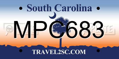 MPC683 South Carolina License Plate