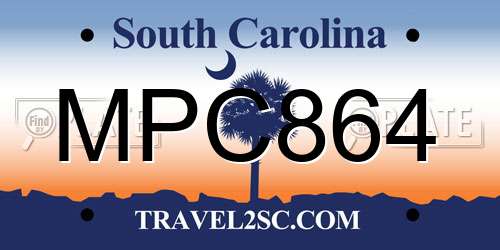 MPC864 South Carolina License Plate