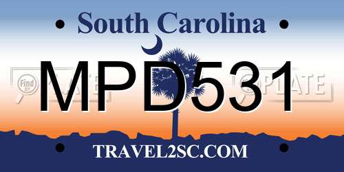 MPD531 South Carolina License Plate