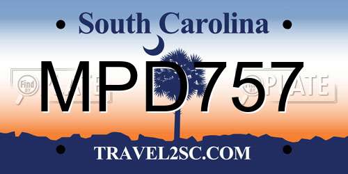 MPD757 South Carolina License Plate