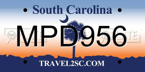 MPD956 South Carolina License Plate