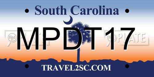 MPDT17 South Carolina License Plate