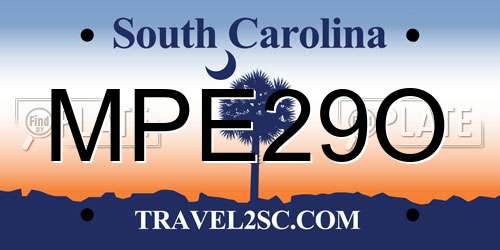 MPE29O South Carolina License Plate