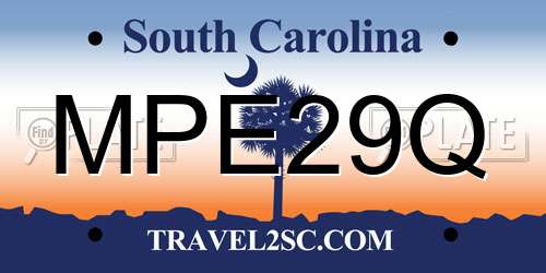 MPE29Q South Carolina License Plate
