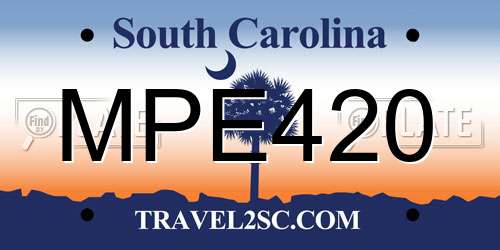 MPE420 South Carolina License Plate