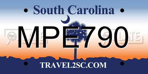 MPE790 South Carolina License Plate