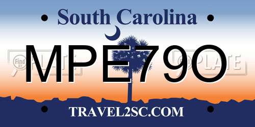 MPE79O South Carolina License Plate
