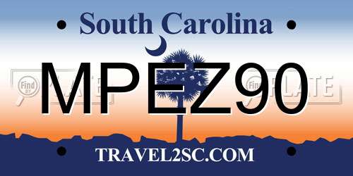 MPEZ90 South Carolina License Plate