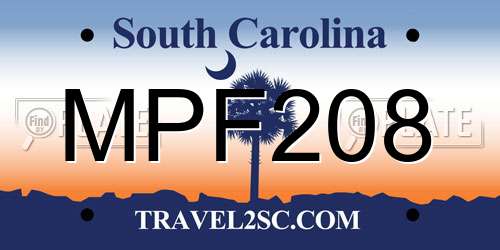 MPF208 South Carolina License Plate